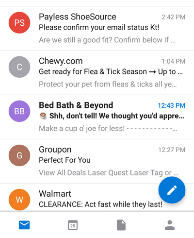 7 consejos para crear más titulares clicables Email subject lines in mobile view